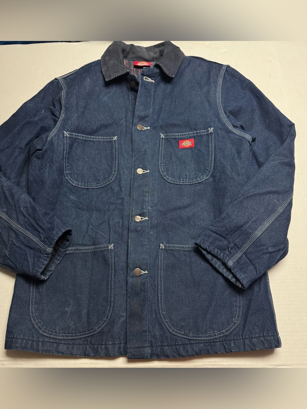 Dickie's Denim Detroit Blanket Lined Jacket In Blue L/XL PLEASE See Measurements